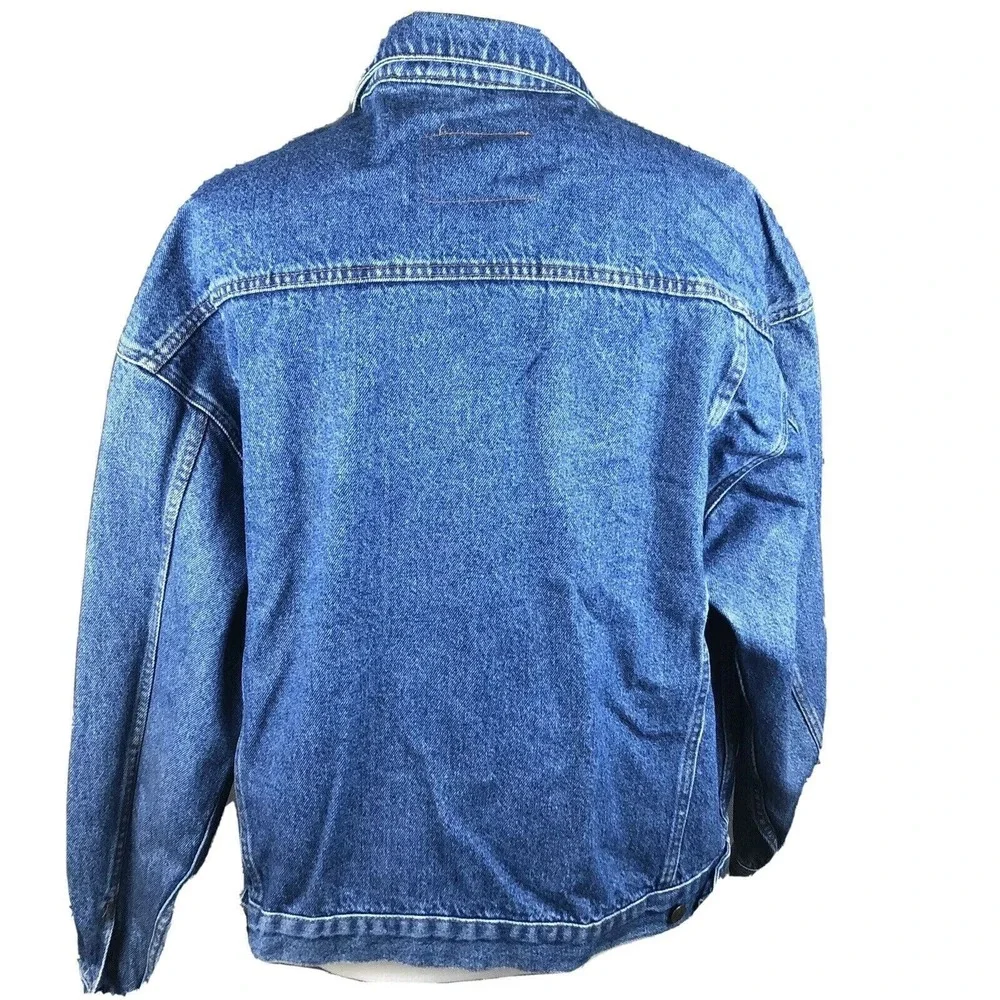 Bullseye‎ Classic Jeanswear Denim Blue Jean Trucker Jacket Size XL Rockabilly
